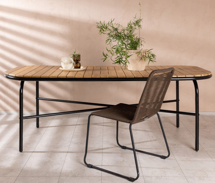 Fjôrd - Tuintafel Zwart 200cm - Acaciahout - Holmbeck