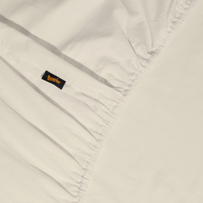 Superieur - Hoeslaken - Katoen - Crème - 90x220cm