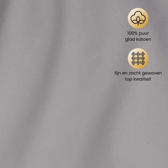 Superieur - Hoeslaken - Katoen - Grijs - 200x220cm