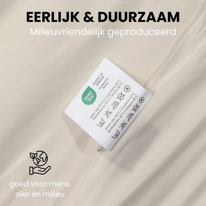 Superieur - Hoeslaken - Katoen - Crème - 180x200cm