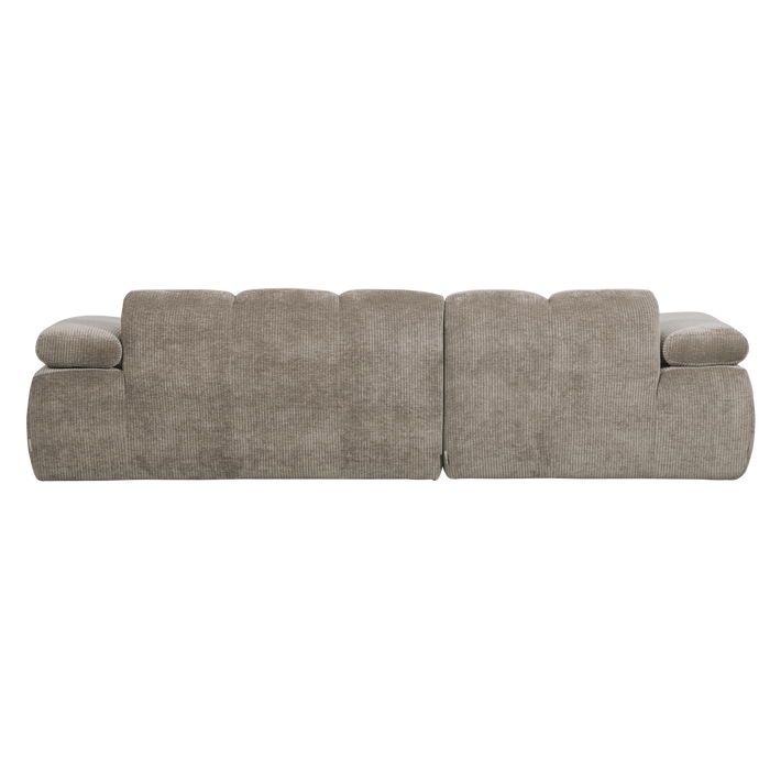 WOOOD Mojo Chaise Longue Bank Links - Geweven Ribstof - Donker Zand