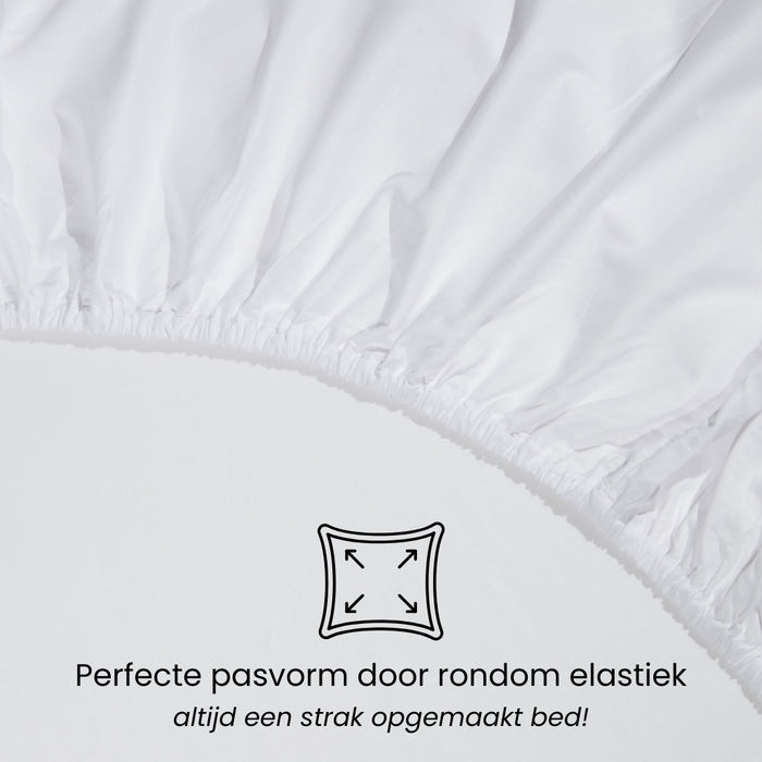 Superieur - Hoeslaken - Katoen - Wit - 90x220cm