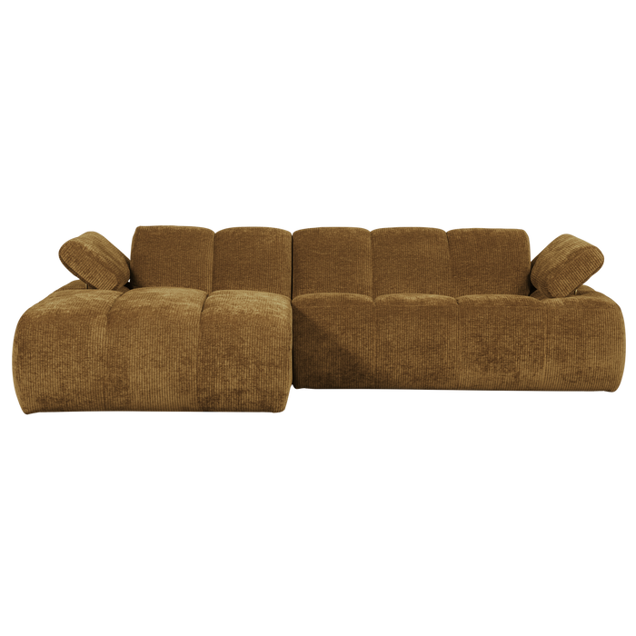 WOOOD Mojo Chaise Longue Bank Links - Geweven Ribstof - Honing Geel