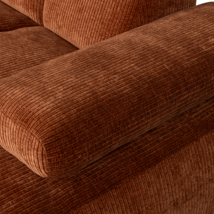 WOOOD Mojo Chaise Longue Bank Rechts - Ribstof - Roest Bruin