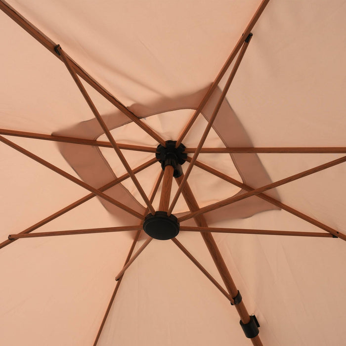 sweeek - Rechthoekige parasol 3x4m, mast met houtlook