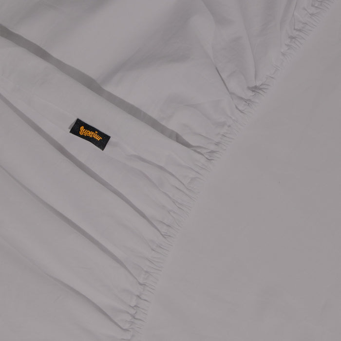 Superieur - Hoeslaken - Katoen - Grijs - 120x200cm