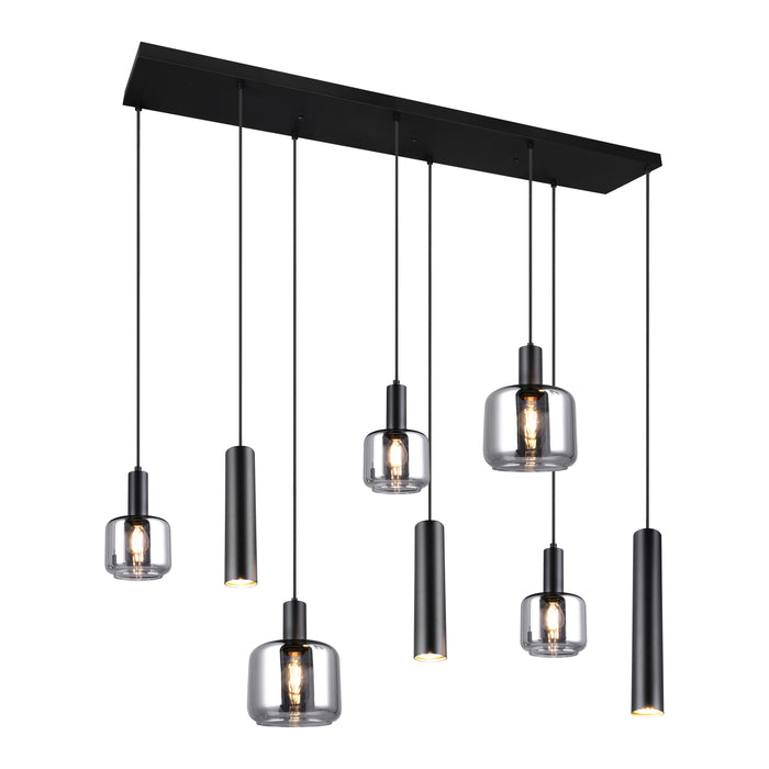 Trio Mataro Hanglamp 8-lichts - Zwart Mat