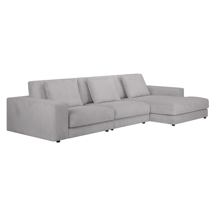 by fonQ Snug 3-zits Hoekbank met Chaise Longue Rechts - Lichtgrijs