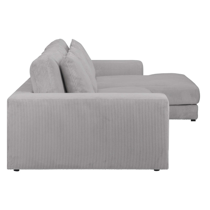 by fonQ Snug 3-zits Hoekbank met Chaise Longue Rechts - Lichtgrijs