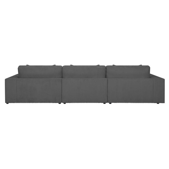 by fonQ Snug 3-zits Hoekbank met Chaise Longue Rechts - Donkergrijs