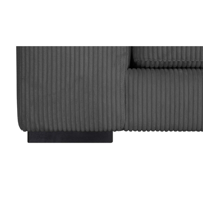 by fonQ Snug 3-zits Hoekbank met Chaise Longue Rechts - Donkergrijs