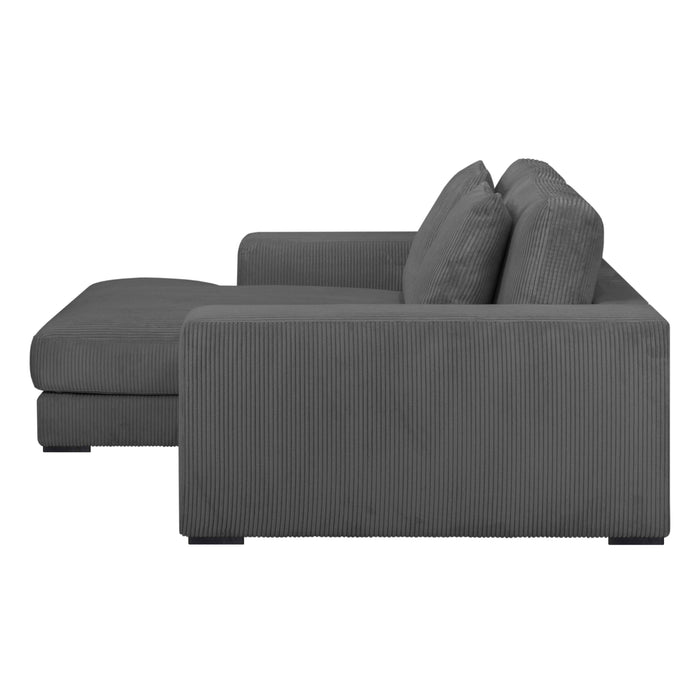 by fonQ Snug 2-zits Hoekbank met Chaise Longue Links - Donkergrijs
