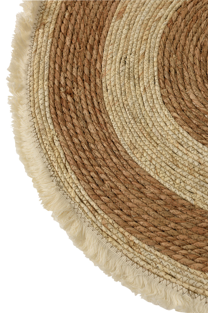 J-Line tapijt Kwastjesband - vloerkleed - jute - beige|bruin - small