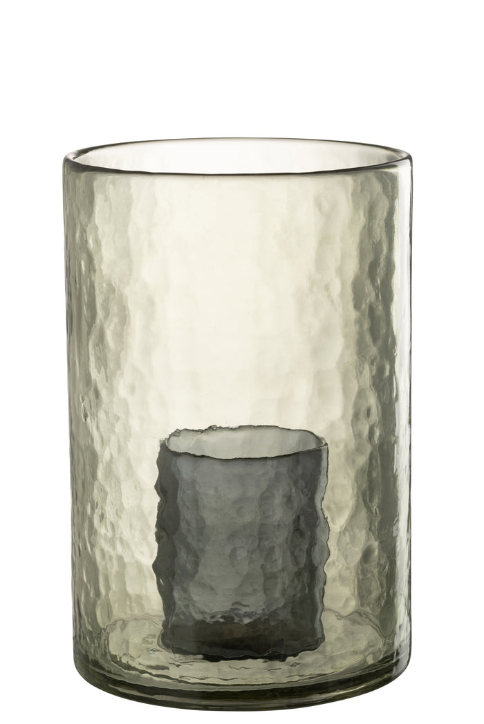 J-Line windlicht Dubbel - glas - groen - large