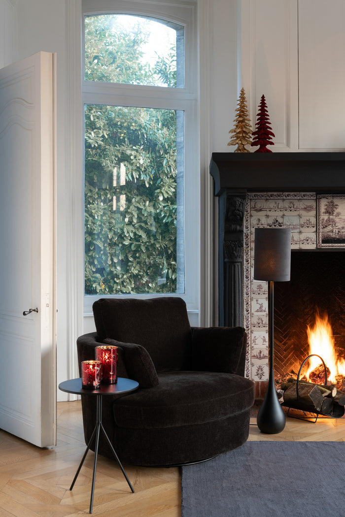 J-Line zetel Swiv - populierenhout|schuim - donkerbruin