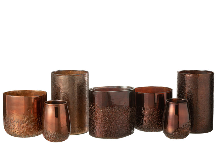 J-Line windlicht Spiegel - glas - koper|rood - extra large