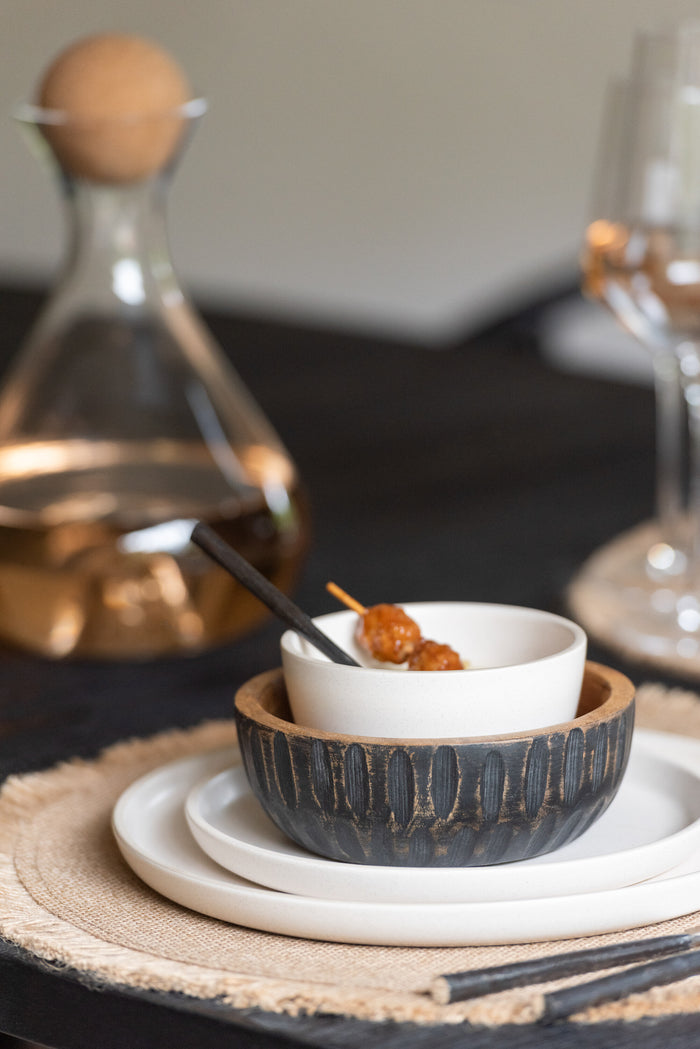 J-Line bord Marie - keramiek - creme - medium - 6 stuks