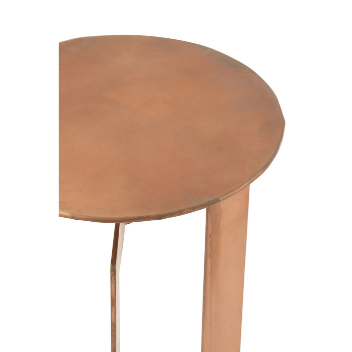 J-Line bijzettafel Zino Hoog - ijzer - koper - set van 2