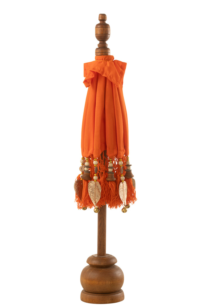 J-Line parasol Dayu - katoen|hout - oranje - small