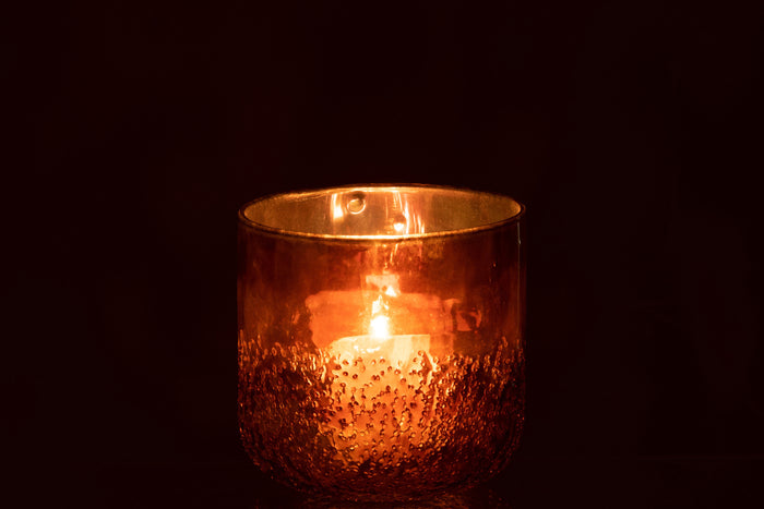 J-Line windlicht Spiegel - glas - goud - medium