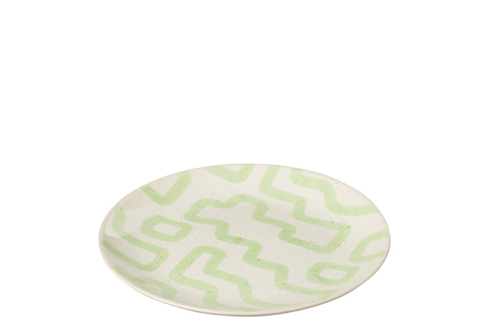 J-Line bord Pattern - porselein - groen - small - 4 stuks