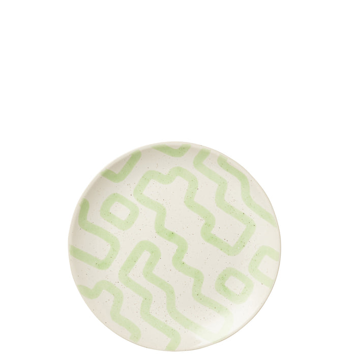 J-Line bord Pattern - porselein - groen - small - 4 stuks