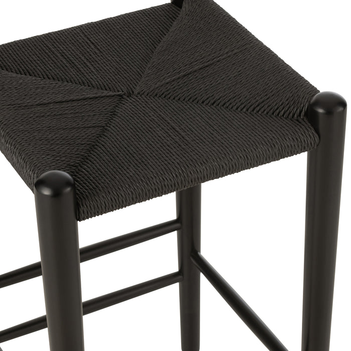 J-Line barkruk Orientaal - beukenhout|touw - zwart