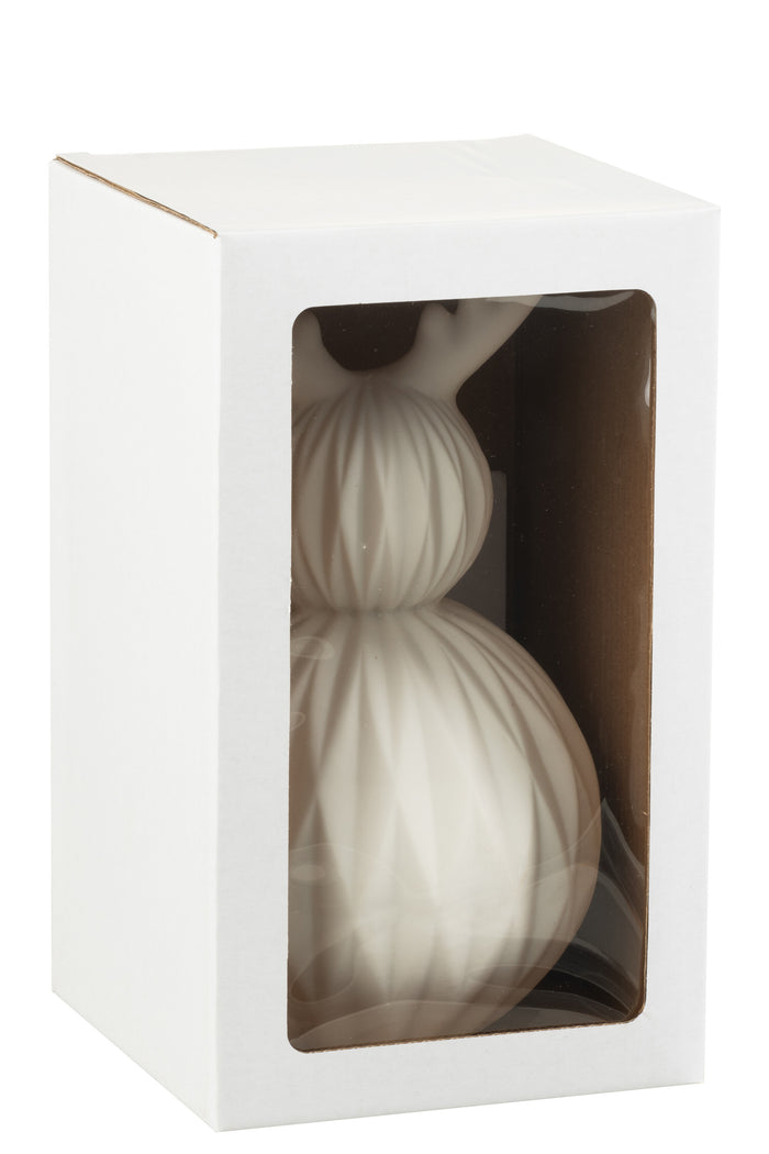 J-Line lamp Hert - porselein - wit - LED lichtjes