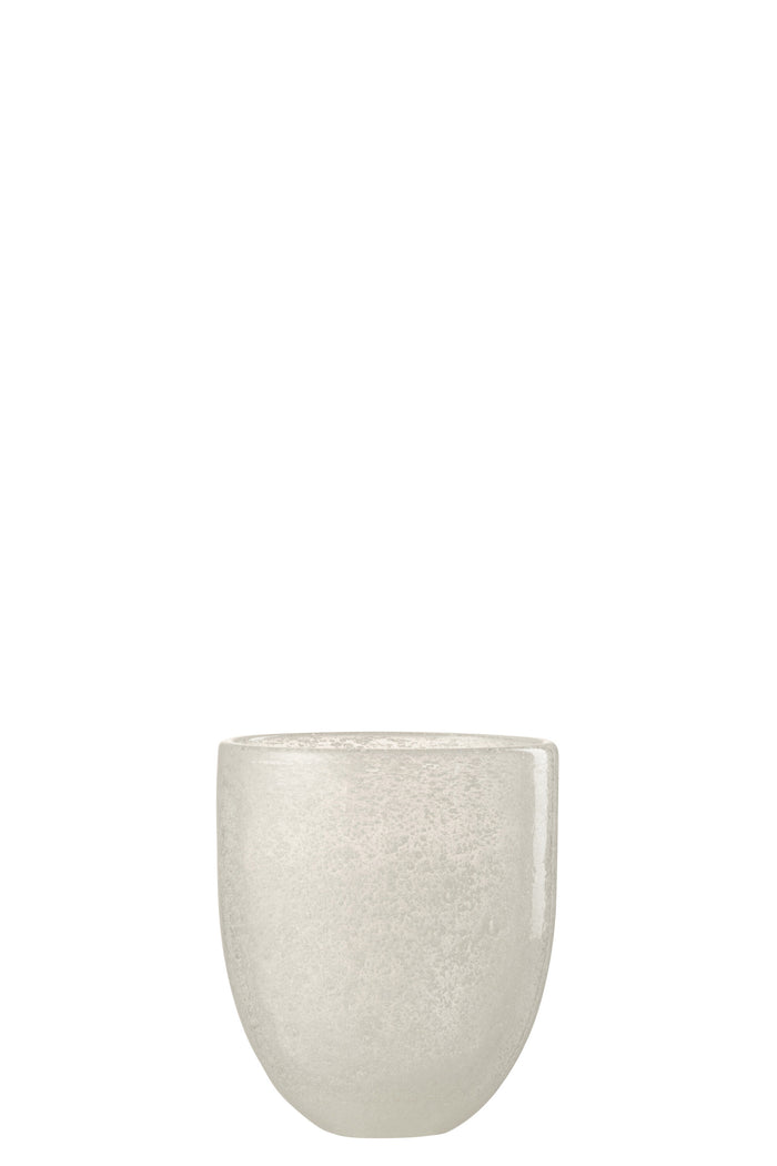 J-Line glas Lisboa - glas - wit - 6 stuks