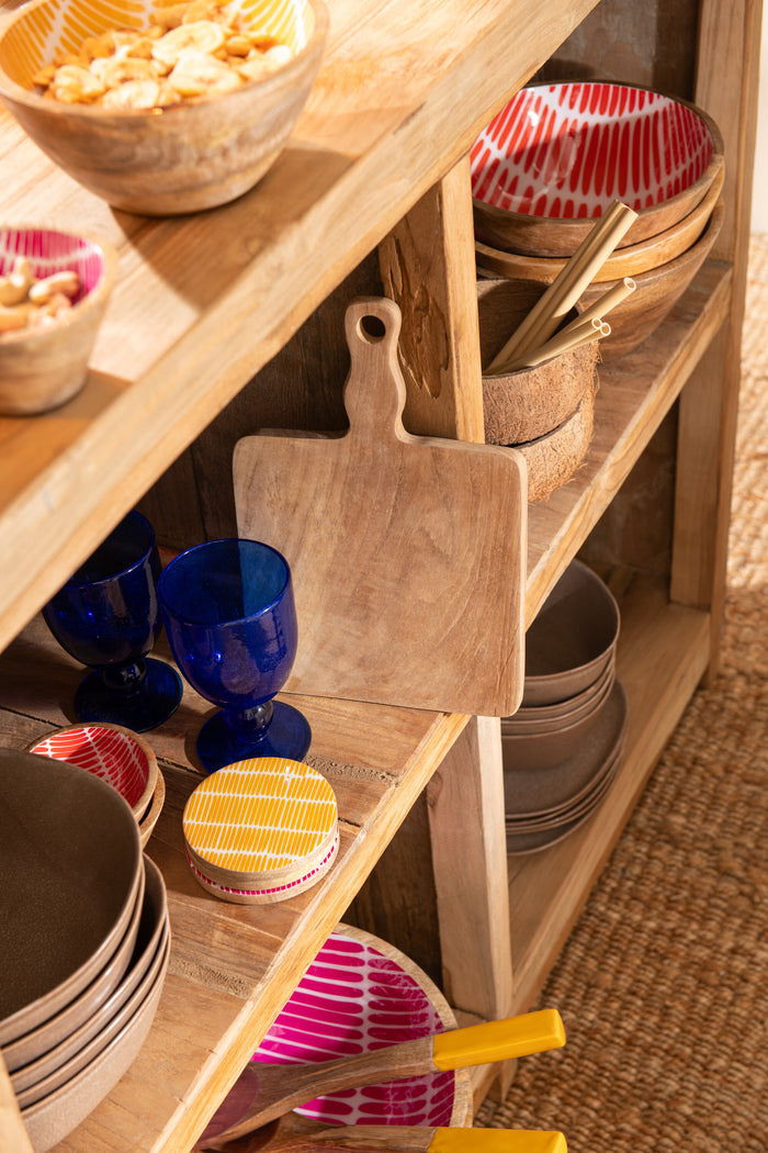 J-Line onderzetter - hout - mix - 3 dozen van 4 stuks