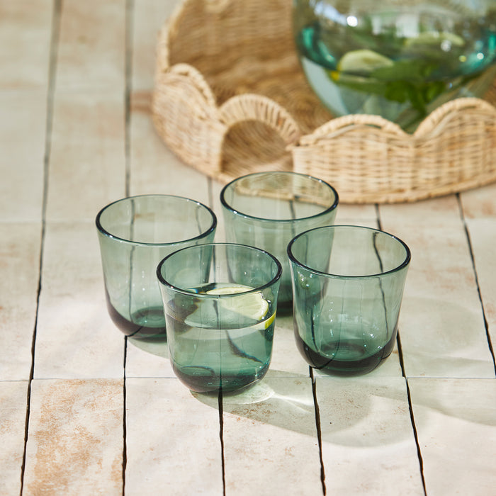 Riviera Maison Waterglas Groen - Amaro Drinkglas set van 4 - Kunststof