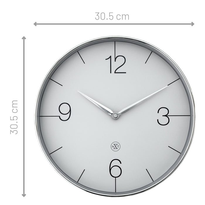 NeXtime - Wandklok 30,5cm-Stil-Chroom|Groen-Plastic-nXt 'Finesse'