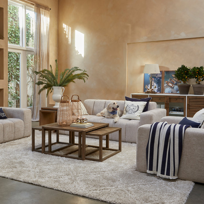 Riviera Maison Plaid Blauw - Jeron Decoratie deken - Katoen, Viscose