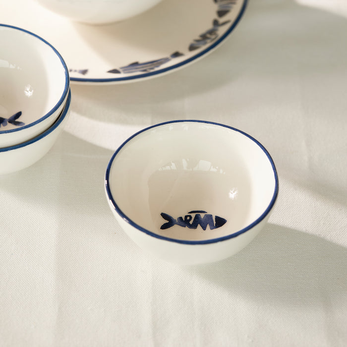 Riviera Maison Dipschaaltjes Blauw, Wit - Como Catch Schaaltje