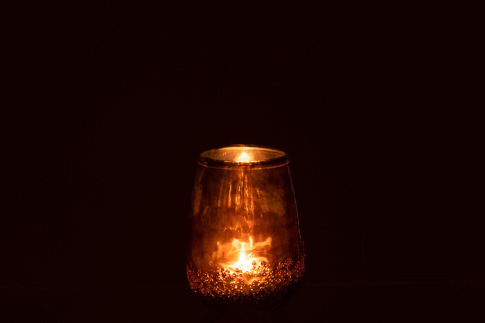 J-Line kaarshouder Spiegel - glas - goud - small - 2 stuks