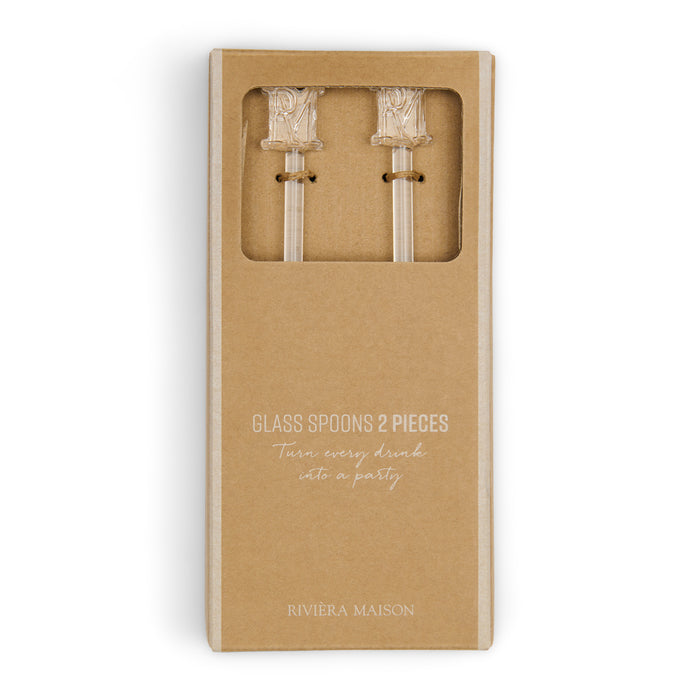 Riviera Maison Theelepels Transparant - Koffielepel set van 2 - Glas