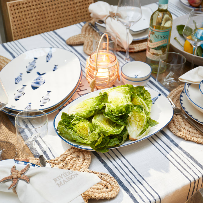 Riviera Maison Tafelloper Blauw, Wit - Catch Of The Day Tafelrunner