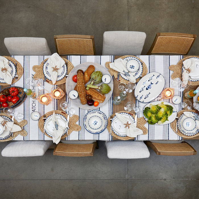 Riviera Maison Tafelloper Blauw, Wit - Catch Of The Day Tafelrunner