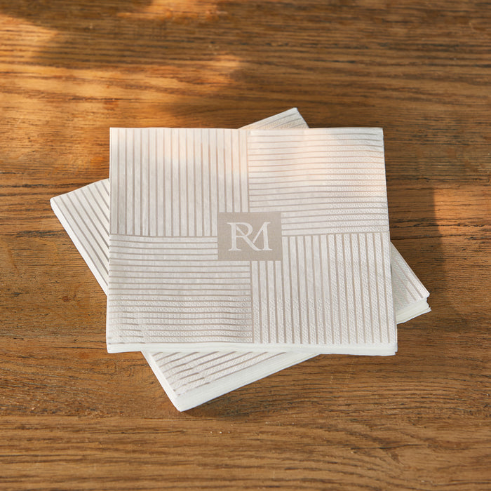 Riviera Maison Papieren servetten Beige - Stripe Avenue Tafeldecoratie