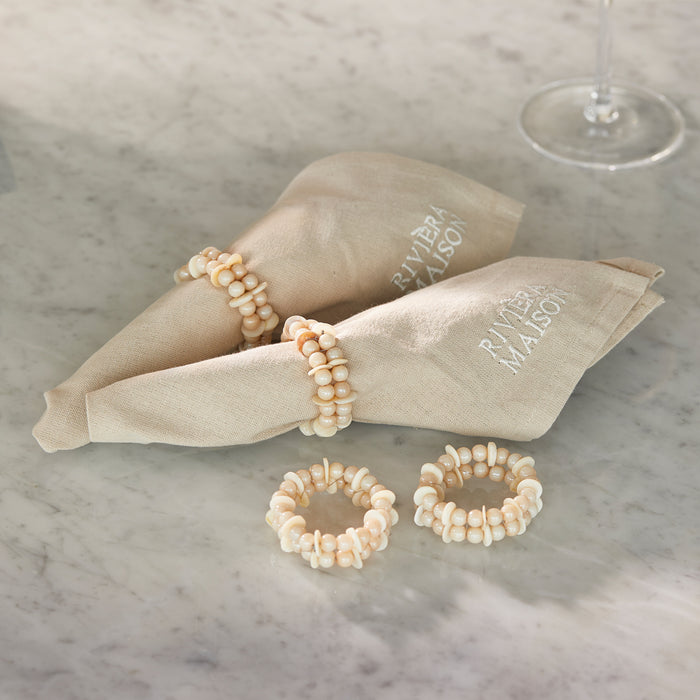 Riviera Maison Servetringen Wit - Pearl Muse Tafelring - Glazen kralen