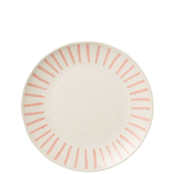 J-Line bord Lijn - porselein - roze - large - 4 stuks