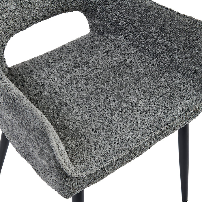 by fonQ Welle Eetkamerstoel - Bouclé - Antraciet