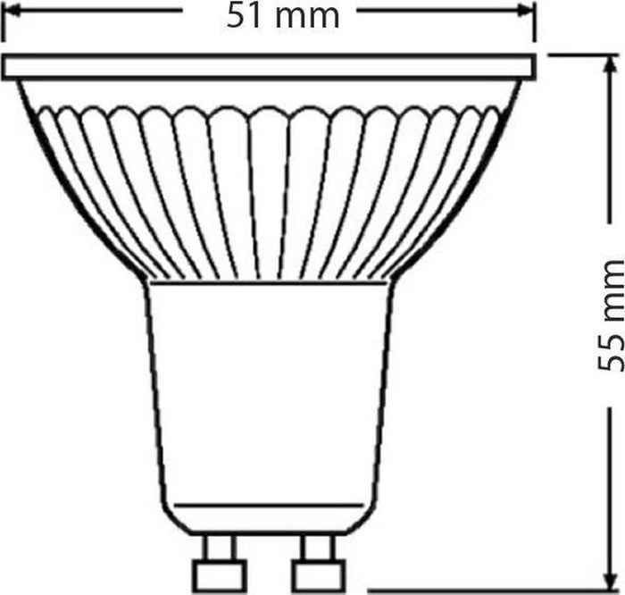 Osram Superstar Led PAR16 GU10 5,5W|50W 2700k Dimbaar 350lm Cri90