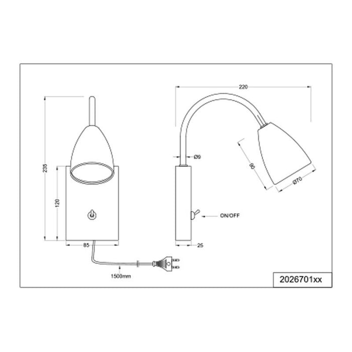 Trio Leuchten Wandlamp Wanda 1X GU10 max 10W Nikkel