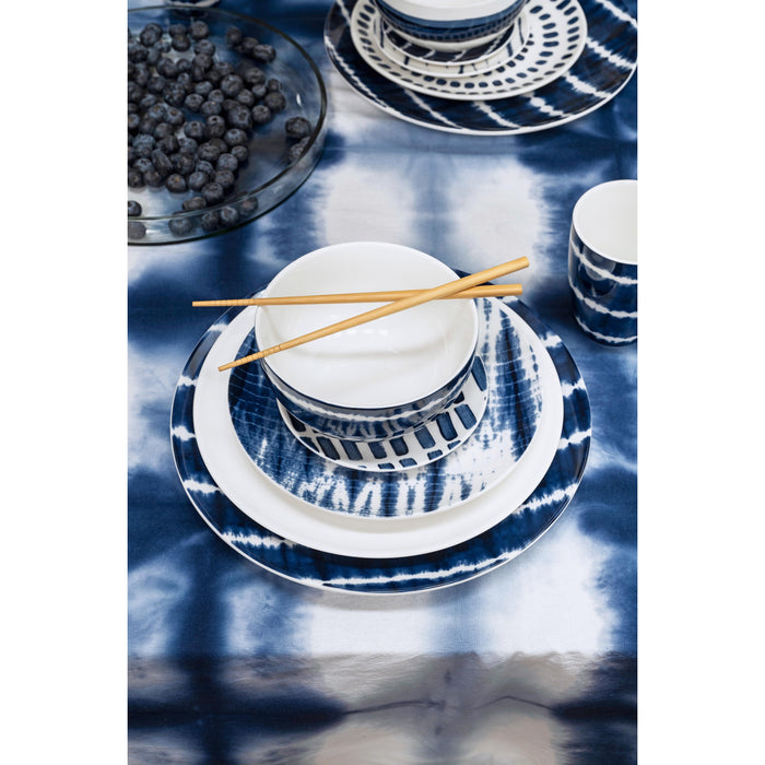 vtwonen - Onderbord - Serveerschaal - Blauw, Wit - Porselein - 30cm