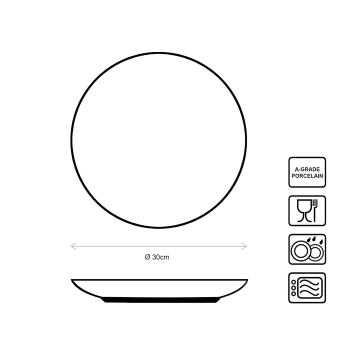vtwonen - Onderbord - Serveerschaal - Blauw, Wit - Porselein - 30cm