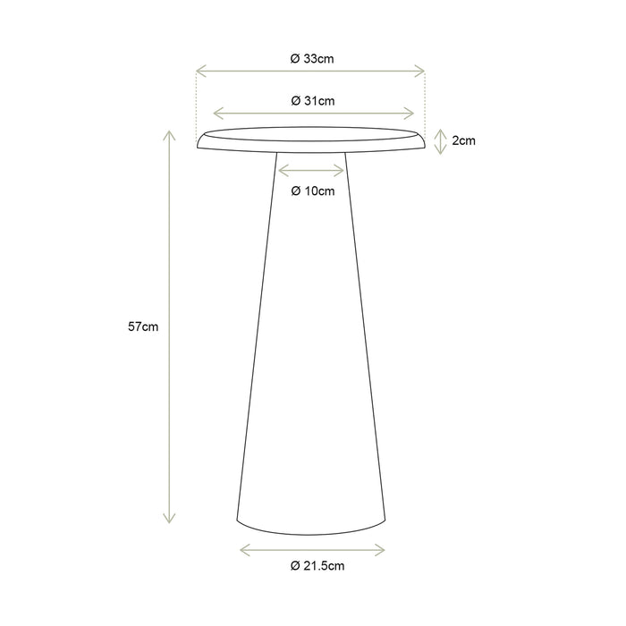 vtwonen - Bijzettafel - Woonaccessoires - Wit tafeltje - 33x57cm