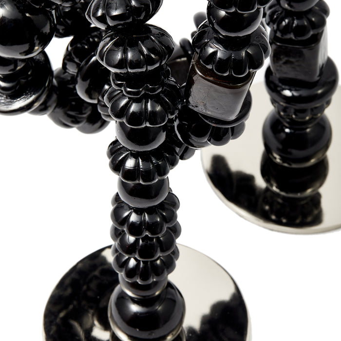 POLSPOTTEN Beads Kandelaar H 38 cm - Zwart