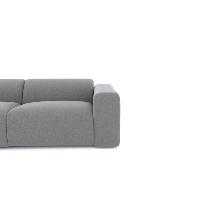 Sofa, brede linkerhoek, lichtgrijs geweven stof 280cm