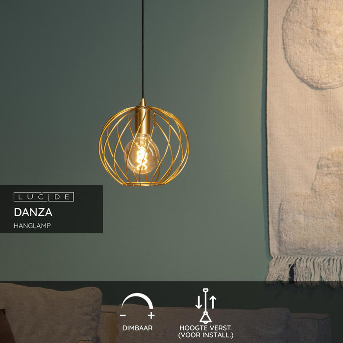 Lucide DANZA Hanglamp - Mat Goud | Messing